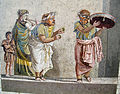 Image 42Trio of musicians playing an aulos, cymbala, and tympanum (mosaic from Pompeii) (from Roman Empire)
