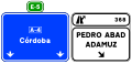 S-366 Signs on the highway or dual carriageway road. Immediate exit to conventional road and own direction