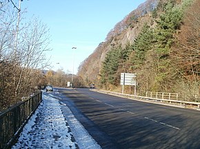 Steeply rising ground alongside the A4054 near Tongwynlais - geograph.org.uk - 2180797.jpg