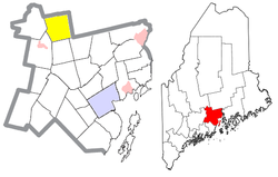 特洛伊在瓦多县的位置（以黄色标示）