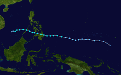 强热带风暴天鹰的路径图