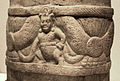 来自安得拉邦阿默拉沃蒂的百乘王朝公元3世纪的附在希腊涡卷装饰上的夜叉，现藏于日本东京国立博物馆