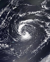 A satellite image of Subtropical Storm Ana on May 22, 2021.