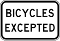 (R9-3) Bicycles Excepted