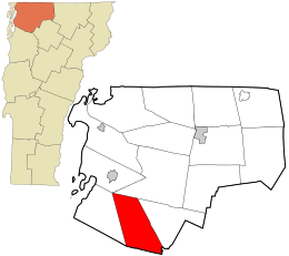 Location in Franklin County and the state of Vermont.