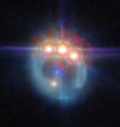 James Webb photo of the quasar gravitationally lensed by a galaxy