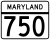 Maryland Route 750 marker