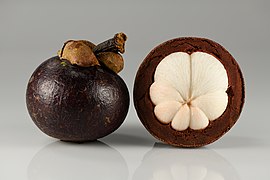 Mangosteens - whole and opened