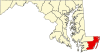 伍斯特县在马里兰州的位置