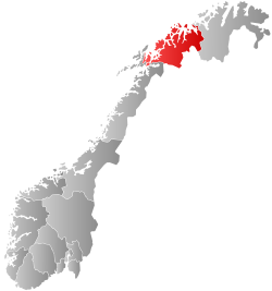 特罗姆斯郡在挪威的位置