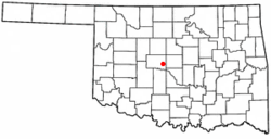 Location of Yukon, Oklahoma