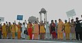 Image 20A formation of human chain at India Gate by the women from different walks of life at the launch of a National Campaign on prevention of violence against women, in New Delhi on 2 October 2009 (from Developing country)