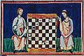 Image 27Some of the earliest examples of chess-related art are medieval illustrations accompanying books or manuscripts, such as this chess problem from the 1283 Libro de los juegos. (from Chess in the arts)
