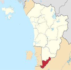 万拉峇鲁县在吉打的位置