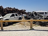 Damaged terrorist vehicles used in October 7th attack