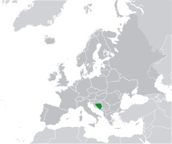 波斯尼亚和黑塞哥维那的位置（绿色） 欧洲（深灰色）  —  [图例放大]