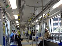 Interior of a metro train