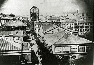 1861年兴建中的毕打街钟楼