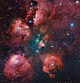 Image 11An image of the Cat's Paw Nebula created combining the work of professional and amateur astronomers. The image is the combination of the 2.2-metre MPG/ESO telescope of the La Silla Observatory in Chile and a 0.4-meter amateur telescope. (from Amateur astronomy)