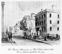 Athenaeum, Pearl Street, where Boston Artists Association exhibits were held, 1845-1847