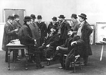 Judges of the Berlin Secession (1908), left to right: Fritz Klimsch, August Gaul, Walter Leistikow, Hans Baluschek, Paul Cassirer, Max Slevogt (seated), George Mosson (standing), Max Kruse (standing), Max Liebermann (seated), Emil Rudolf Weiß (standing), Lovis Corinth (standing).