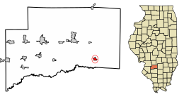 Location of Hoffman in Clinton County, Illinois.