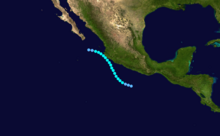 Track map of Tropical Storm Douglas