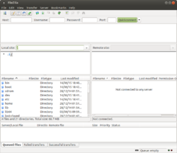 FileZilla 3.7.3執行於Ubuntu MATE