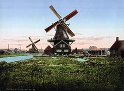 Zaanstad windmill at the beginning of the 20th century