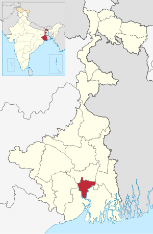 Location of Howrah in West Bengal