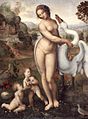 （传）达文西原作《丽达与天鹅》，1510至1515年，现藏于博尔盖塞美术馆