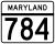 Maryland Route 784 marker