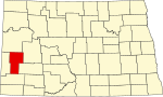 標示出比靈斯郡位置的地圖