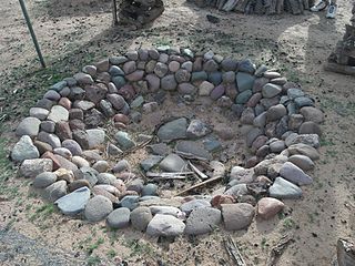 A prehistoric Hohokam cooking pit