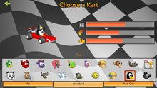 SuperTuxKart kart selection screen