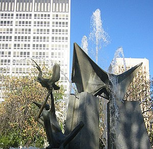 Fountain in Victoria Square.