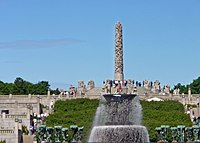 View of the Vigeland Sculpture Park, probably the most famous park in Norway