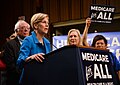 Image 1Elizabeth Warren and Bernie Sanders campaigning for extended US Medicare coverage in 2017. (from Health politics)