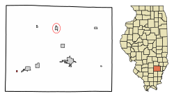 Location of Keenes in Wayne County, Illinois.