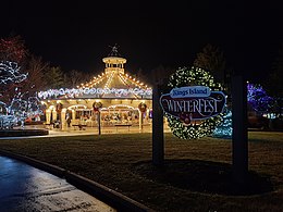Winterfest Sign and Carousel