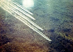 Defoliant spray run, part of Operation Ranch Hand, during the Vietnam War by UC-123B Provider aircraft.