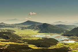 Panorama of closed karst basin