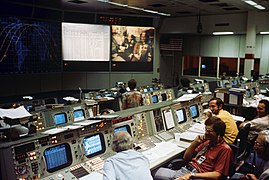 Mission control center in Houston during ASTP