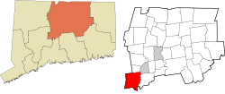 Southington's location within the Capitol Planning Region and the state of Connecticut