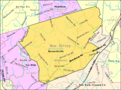 Census Bureau map of Bernardsville, New Jersey