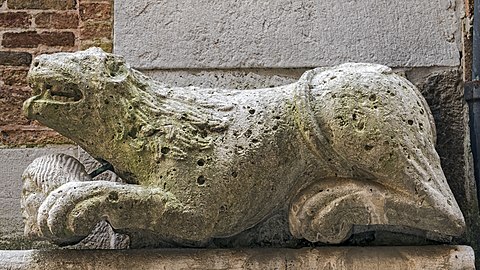 Lion (right), twelfth century, base of campanile