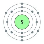 硫的電子層（2, 8, 6）