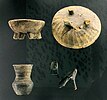 Beaker, axes and footed bowls, Germany