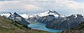 Guard Mountain (left), The Table, Mt. Garibaldi, and Mount Price (right) viewed from Panorama Ridge