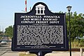 Historical marker at depot